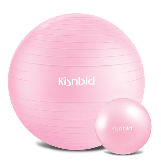 kisnbld Exercise Ball, Extra Thick Yoga Ball for Workout Pregnancy Stability, 4 Sizes Anti-Burst Balance Ball with Foot Pump - Heavy Duty Fitness Ball Chair for Office, Home & Gym