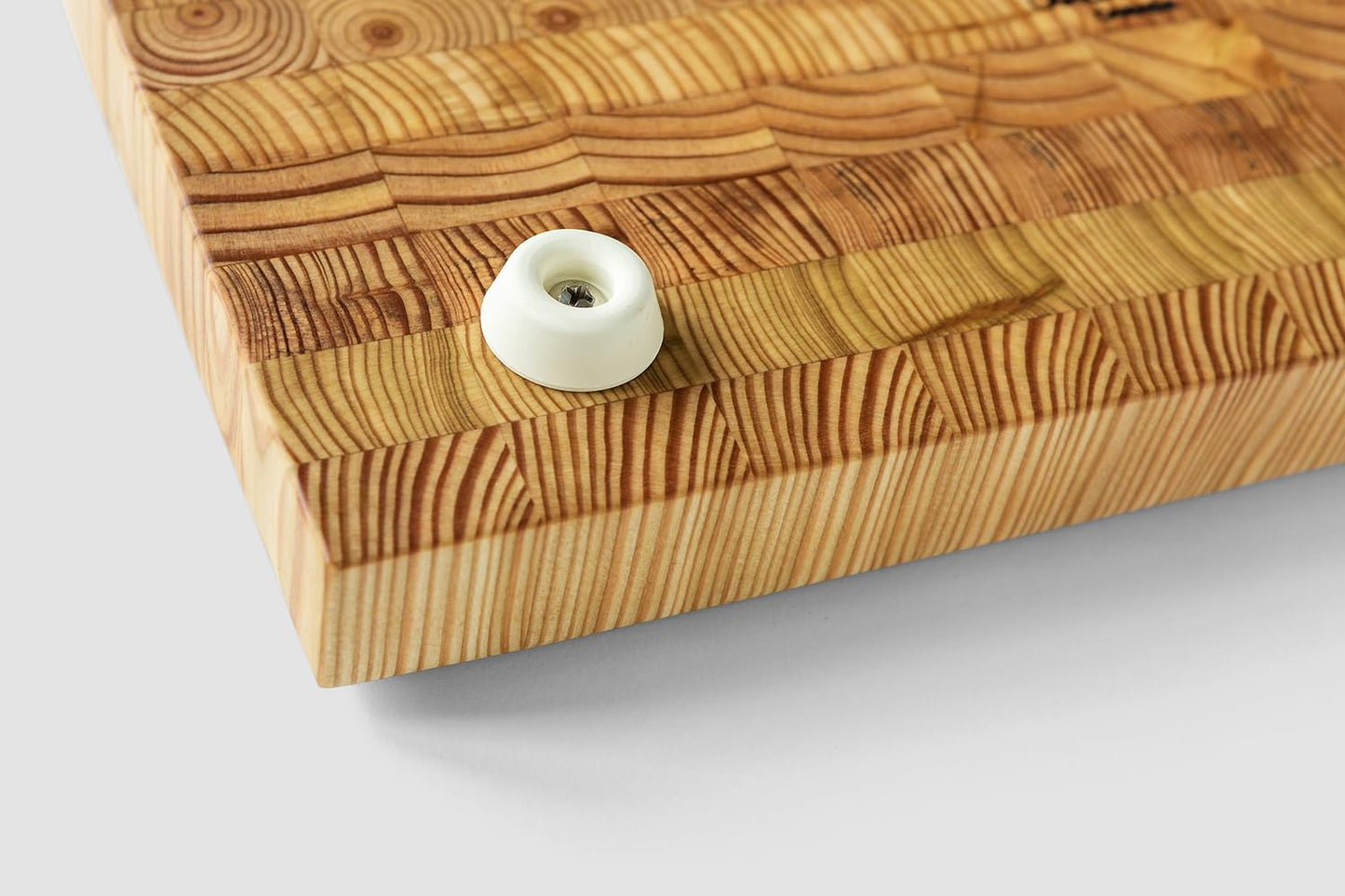 Larch Wood Canada End Grain One Hander Large Cutting Board, Standard Line, Handcrafted for Professional Chefs & Home Cooking, 15" x 9-1/2" x 1-1/4"
