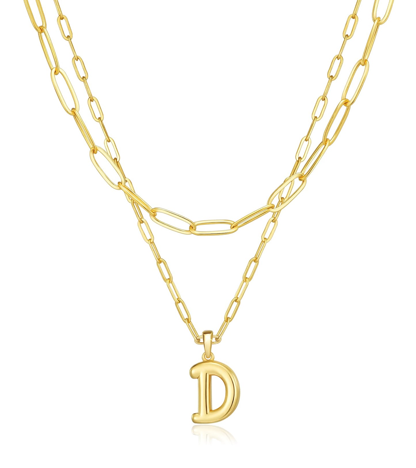adoyi Gold Heart Initial Necklaces for Women Hers Dainty 14K Gold Plated Heart Layered Letter D Pendant Necklace Stack Jewelry Birthday Valentines Gifts for Women Mom and Wife