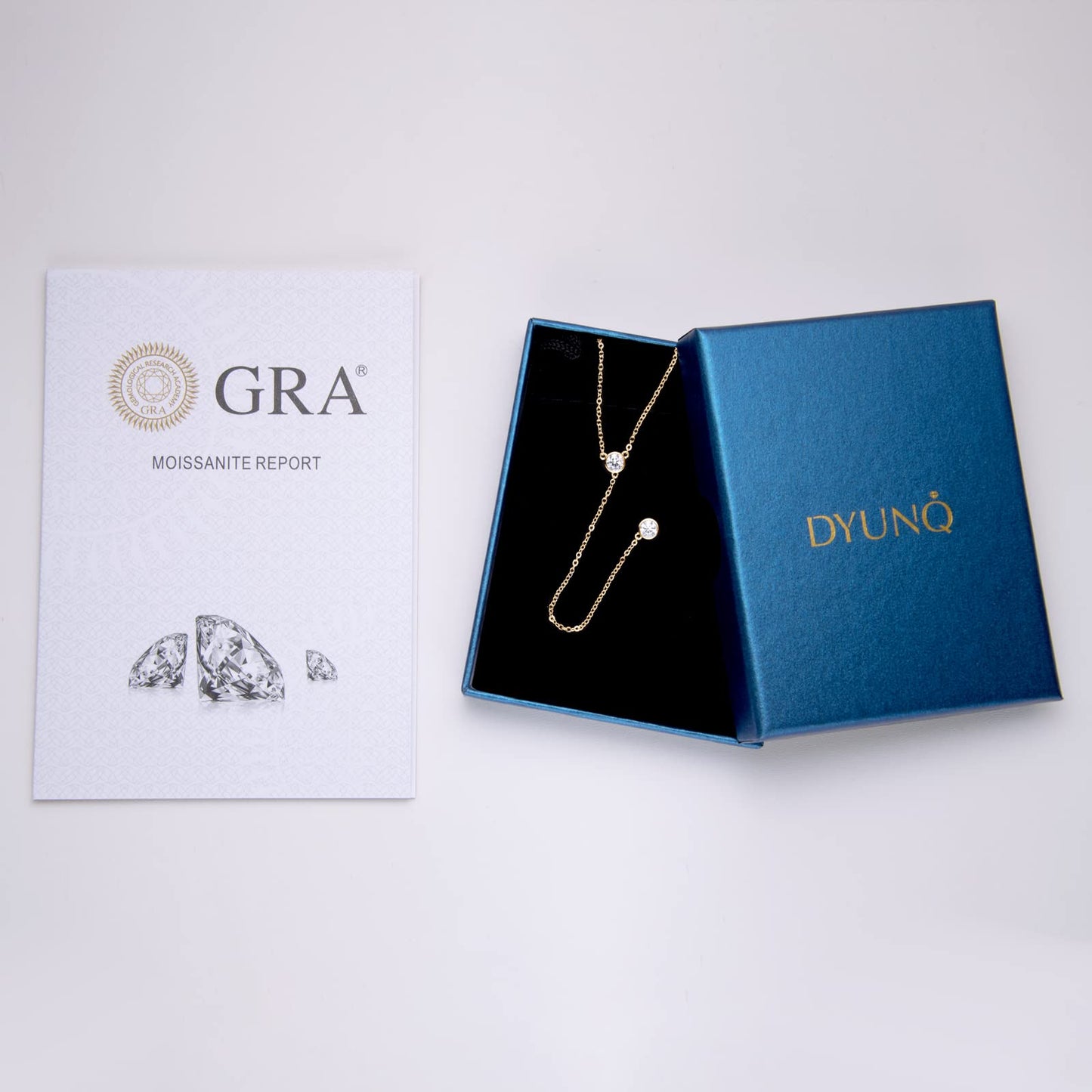 DYUNQ Moissanite Necklace for Women Sterling Silver, Imitation Diamond Lariat Drop Y necklace, Dainty Simple Long Prom Bridal Wedding Hypoallergenic Neckalces, 16 to 20 Inch