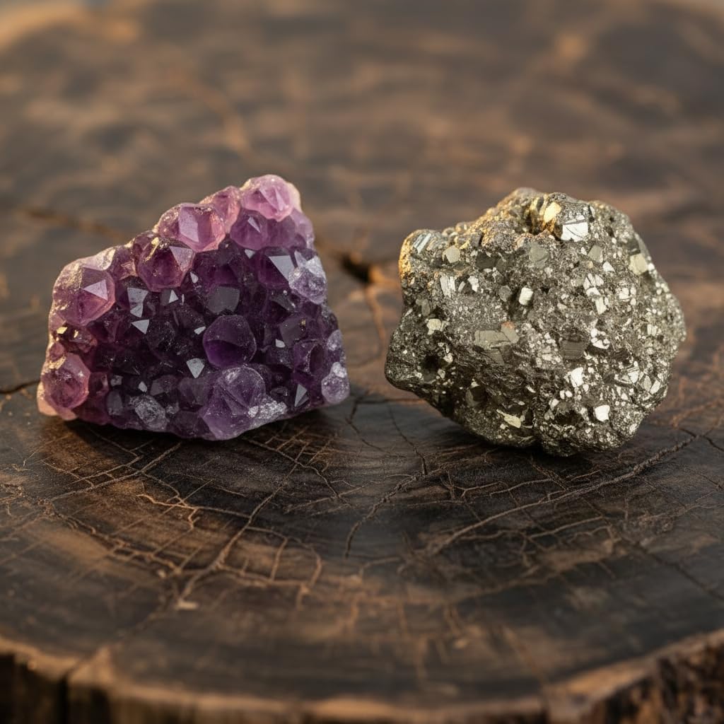 QianCannaor Crystals and Healing Stones Set for Anxiety, Relaxation Spiritual Crystals Gift for Meditation, Manifestation, Zen, Reiki, Fengshui (Protection & Abundance)