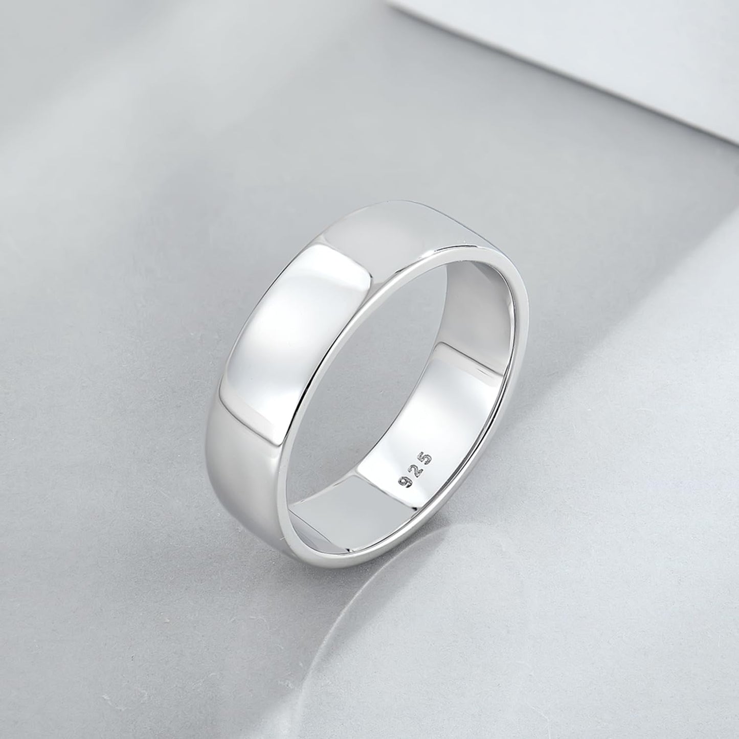 STARCHENIE Solid 925 Sterling Silver 6mm Wedding Band Ring, Comfort Fit High Polish, for Men and Women (Size 12)
