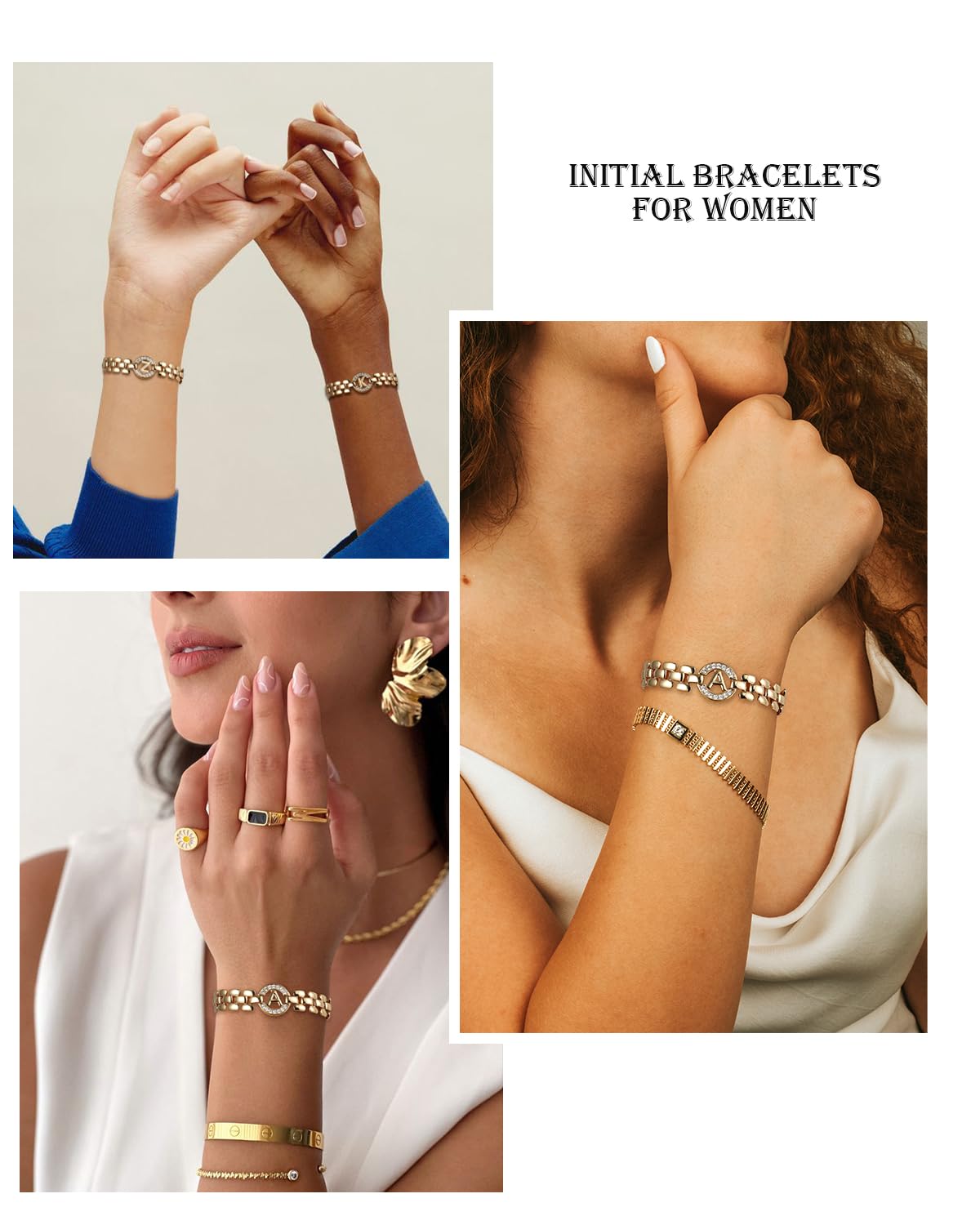 WEDDINEN Initial Bracelet,14K Gold Plated Letter Bracelets for Women, Thick Bangle Wrist Gold Alphabet Bracelet for Women, Christmas Gifts for Women Jewelry Initial J Charm Chain