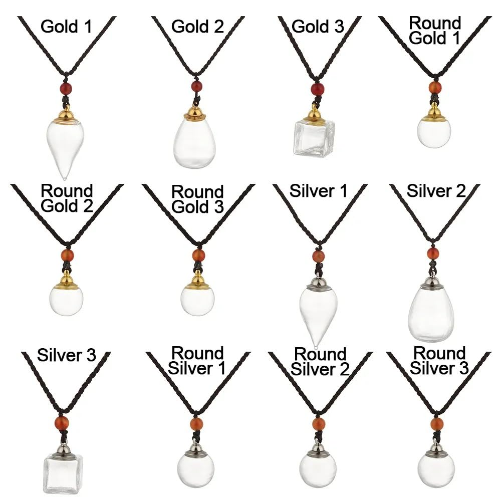 925 Sterling Silver Blood Vial Necklace For Women and Men - Glass Pendant Perfume Bottle - Water Container Jar Necklaces For Liquid Oil Diffuser Jewelry