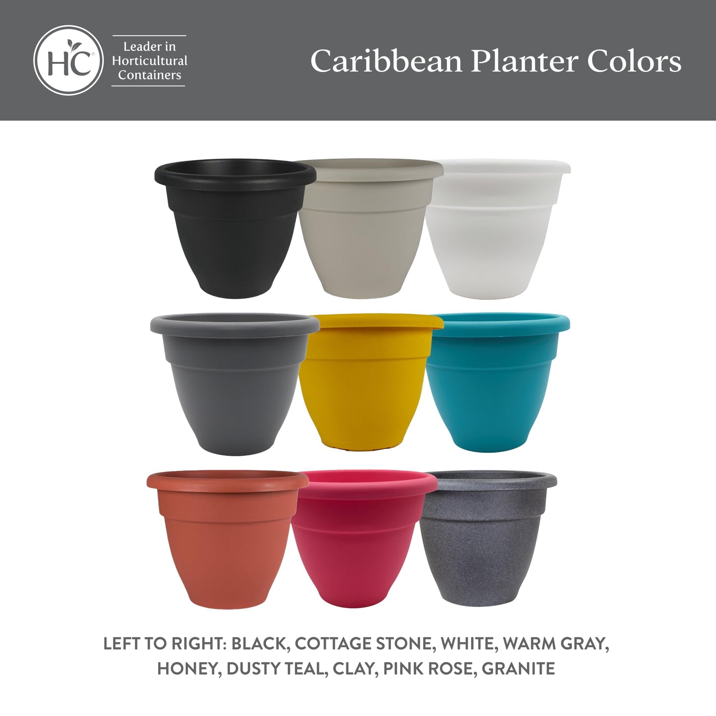 The HC Companies Caribbean Planter Pot - Outdoor & Indoor Plant Pot with Drainage Hole & Plug - Rolled Rim Plastic Pots for Plants & Flowers - Decorative Plant Pot (8" Honey, Pack of 1)