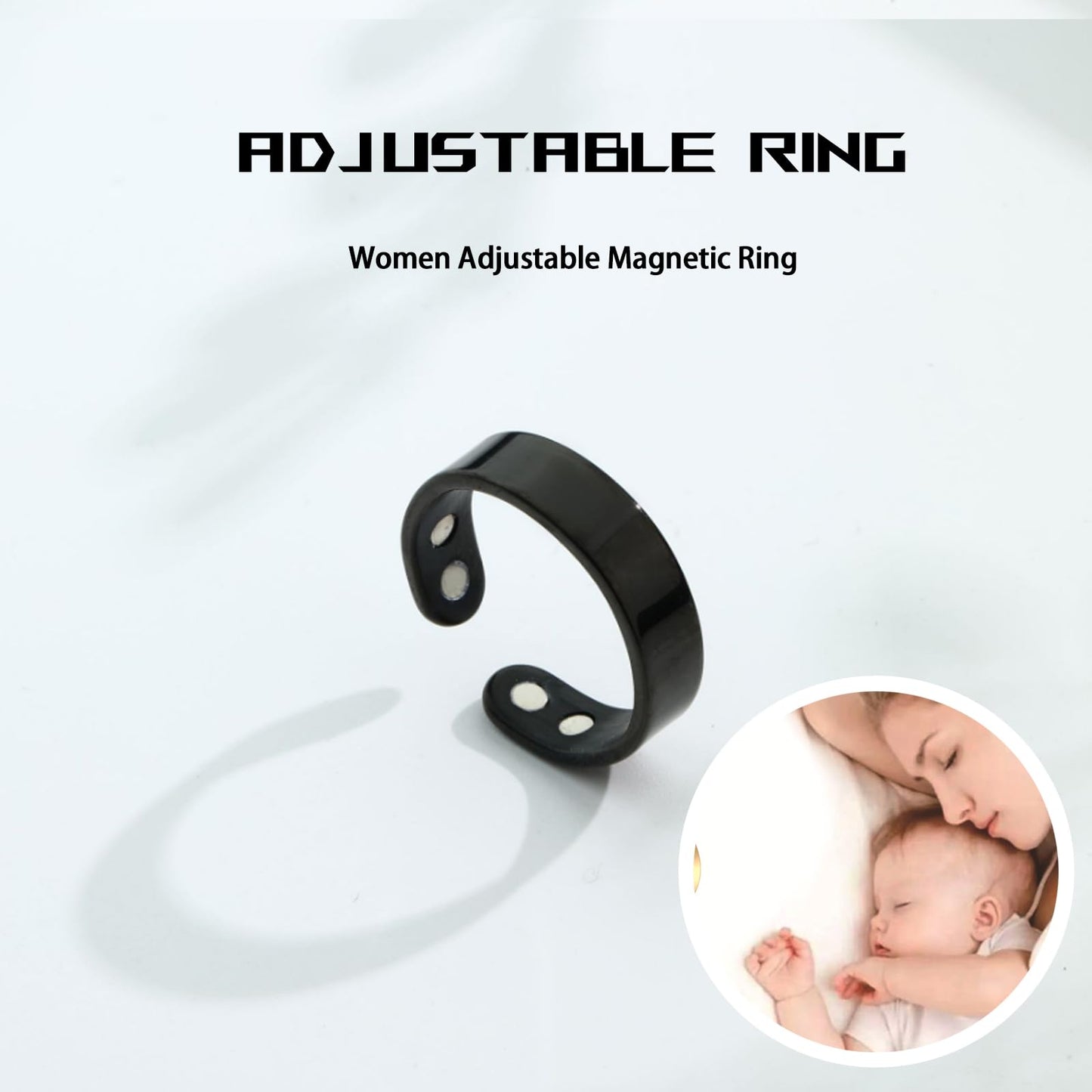 Wryhaul Vayro Magnetic Ring for Women and Men, Vayro Adjustable Open Lightweight Water-Resistant Vitality Rings (Rose Gold)