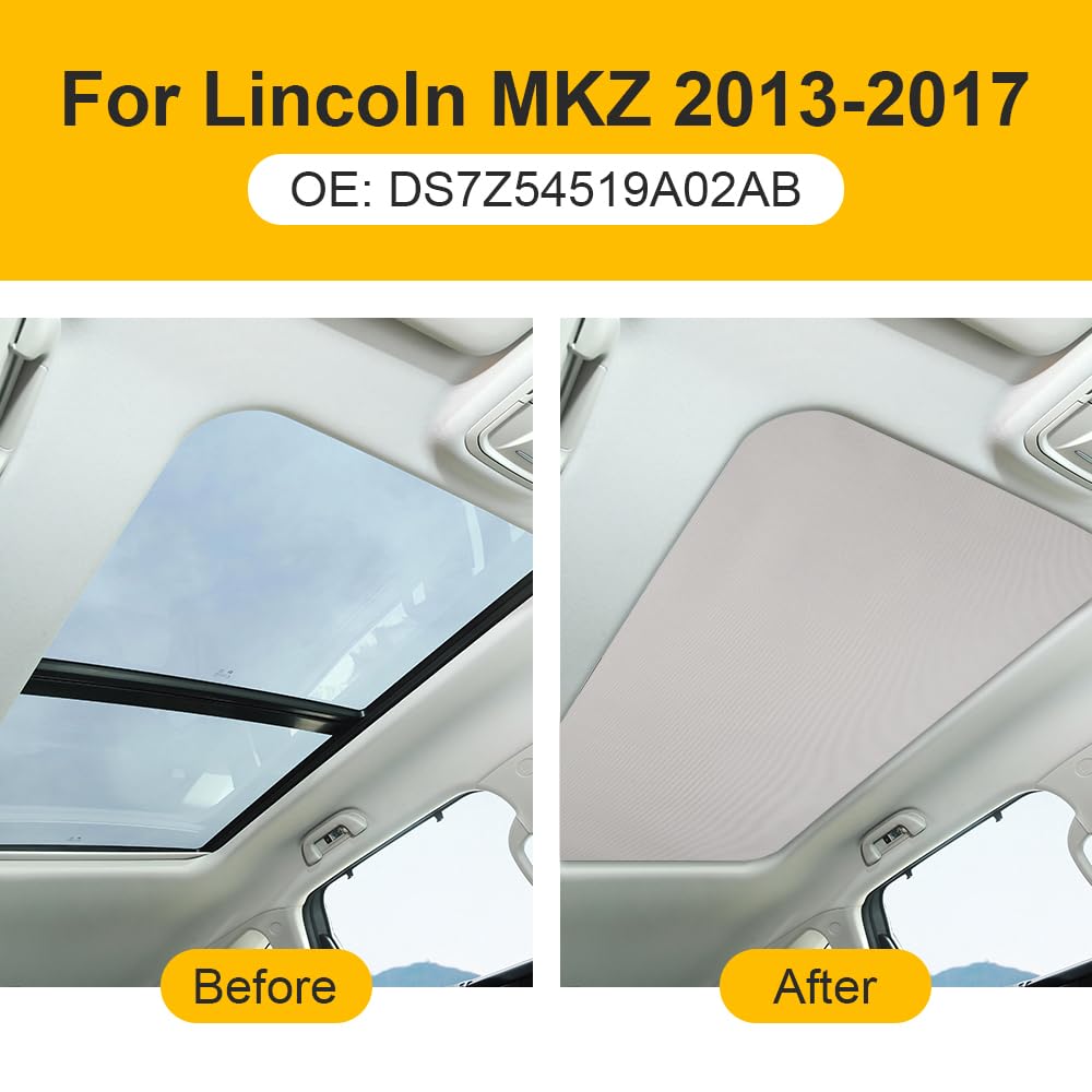 Car Panorama Sunroof Sunshade Curtain Cover Assembly Replace Heat Insulation Sun Visor Roller Blind DS7Z54519A02AB for Lincoln MKZ 2013-