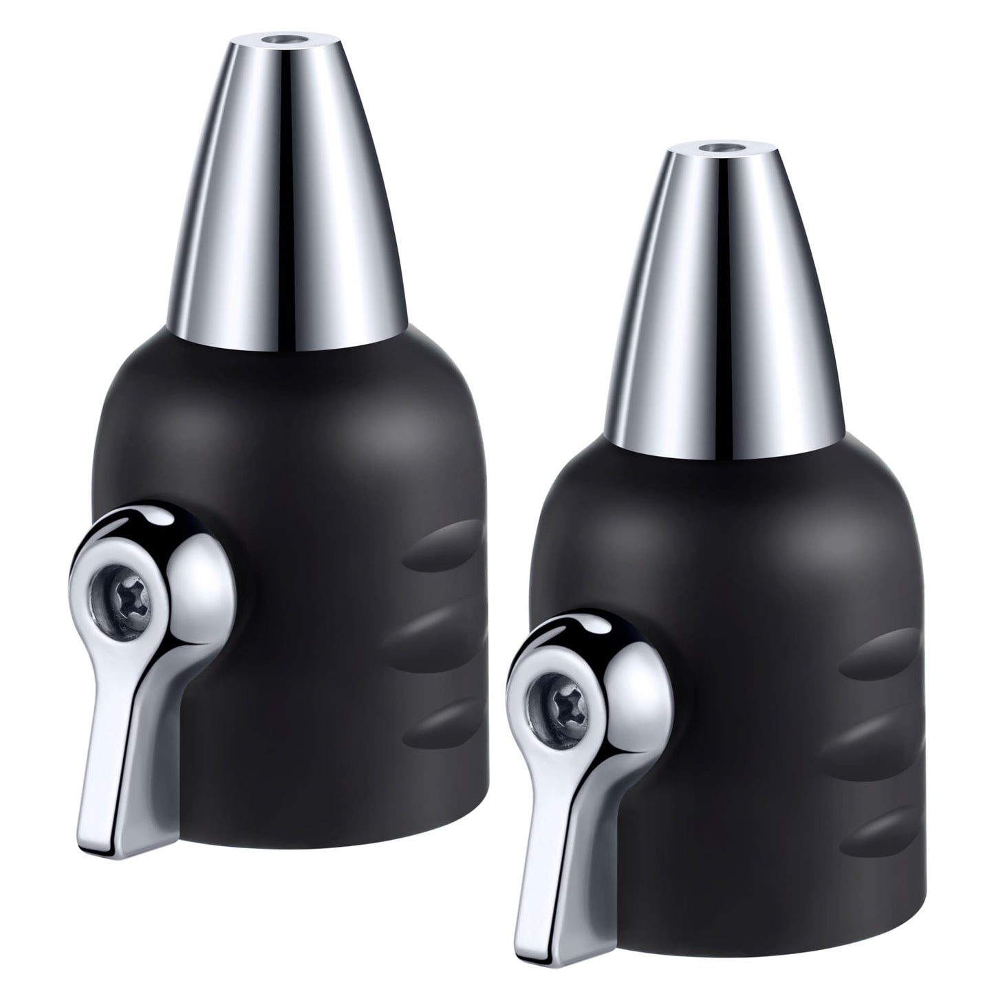 Feekoon Jet Nozzle with Shut Off, 3/4" GHT Sweeper Garden Hose End Zinc Nozzle with Shut Off Valve, Water Hose Sprayer Jet for Garden Watering, Car Washing and Sidewalk Sweeping(Black,2 Pack)