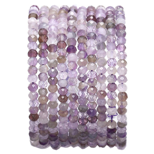 BEADIA Faceted Natural Amethyst Crystal Stone Rondelle 3x4mm Loose Semi Gemstone Beads for Jewelry Making 38cm