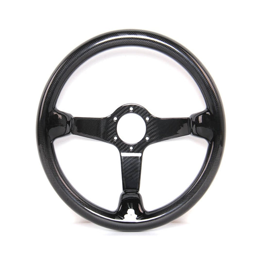 HIWOWSPORT Carbon Fiber Racing Quick Release Steering Wheel 14'' inch 350mm Diameter 6 Bolts