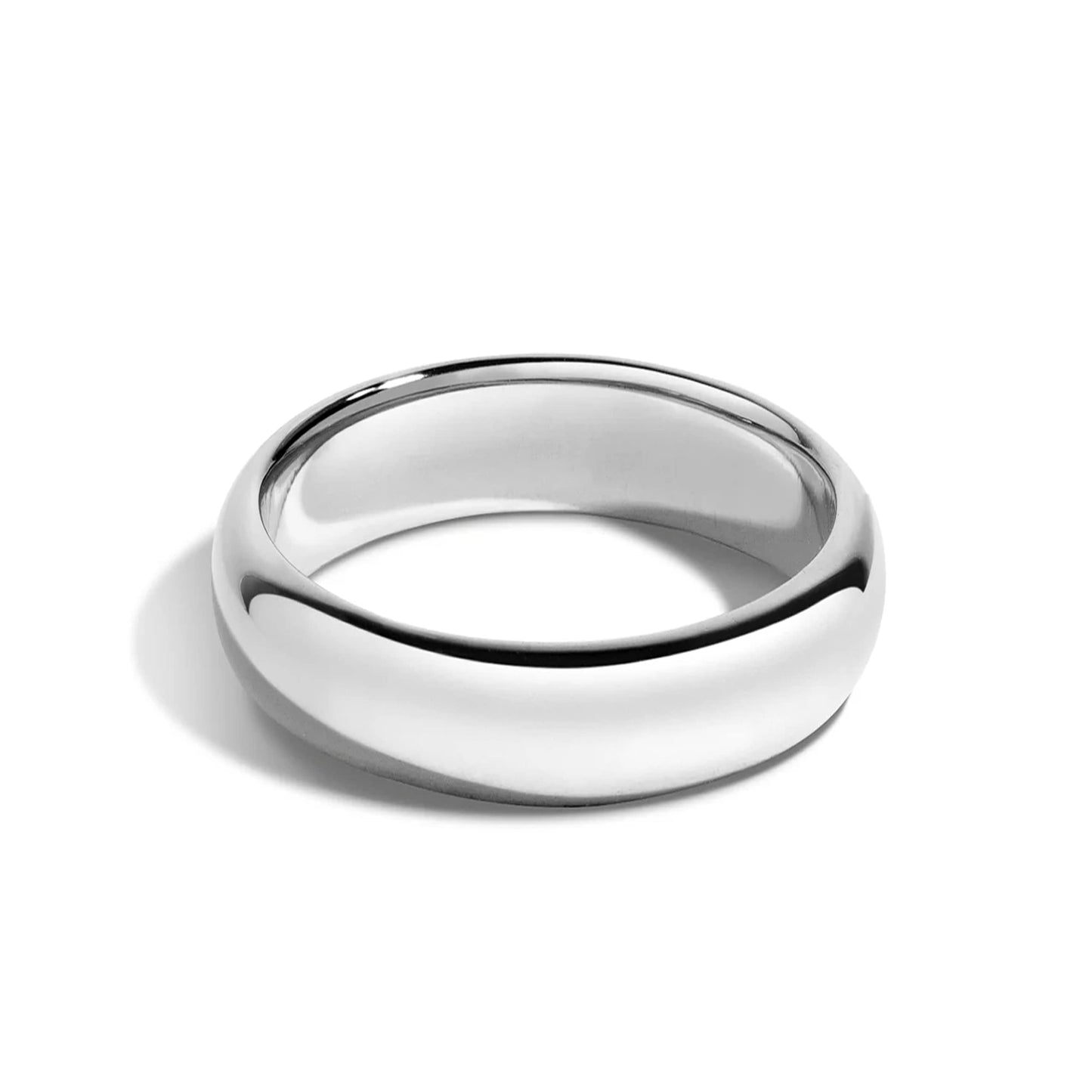 Tioneer Jewelry | Sterling Silver Plain Dome Wedding Band | Wedding Band for Women & Men | Sterling Silver Jewelry, Silver, 6mm, Size 9