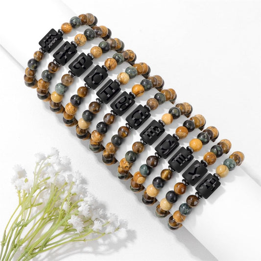 Zodiac Bracelet Scorpio Gifts for Women Men-8mm Natural Crystal Beaded Bracelets 12 Constellation Healing Stone Bracelet Mother's Day Valuntine's Day Christmas Birthday Gifts for Women