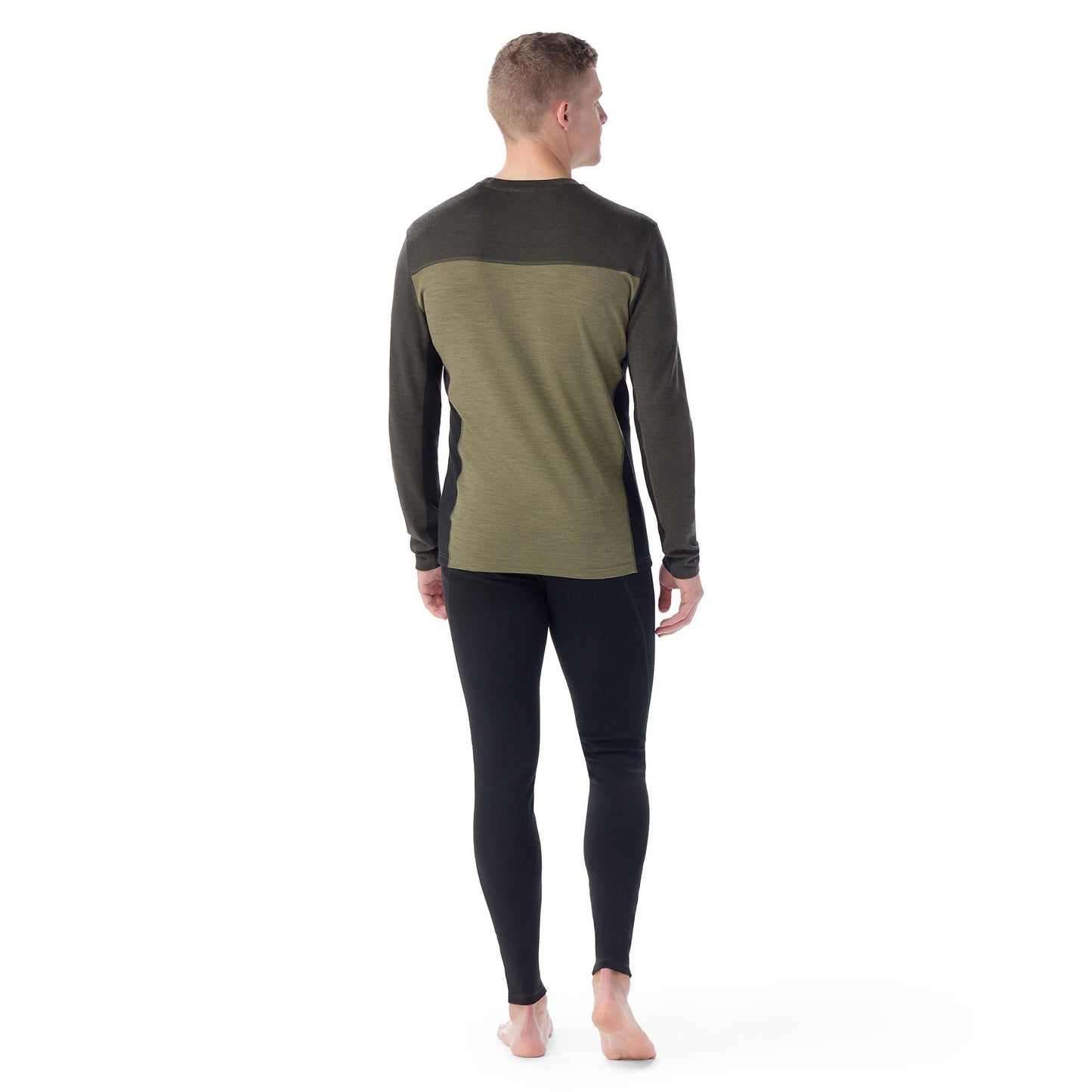 SmartWool Men's Classic Thermal Merino Base Layer Colorblock Crew Winter Moss/North Woods X-Large