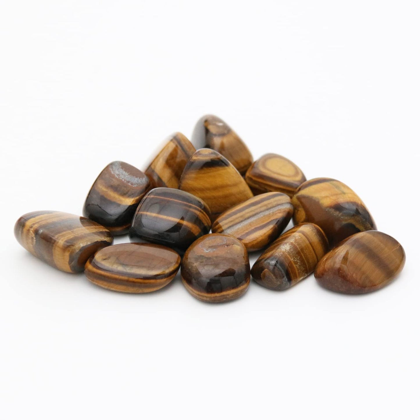 Nvzi Tumbled Polished Natural Tiger's Eye Stones, Crystals and Healing Stones Quartz Bulk for Wicca, Reiki, Healing Energy, Chakra Stones, Witchcraft Supplies(10Pcs)