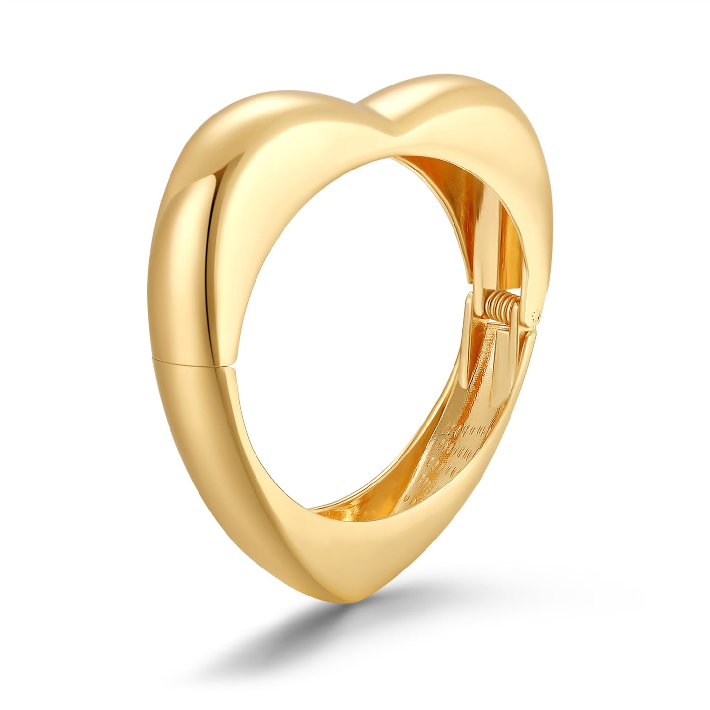 MIJENITI Chunky Gold Bangle Bracelets for Women, Dainty Heart Bangles, Trendy Statement Cuff Bracelet Fashion Jewelry Gifts