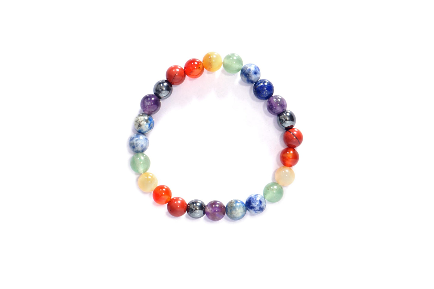 L PEDRA & CRYSTAL 8mm Natural Gemstone Seven Chakra Bracelet | Handmade Beaded Bracelet for Women & Men | Energy Balance & Everyday Wellness Jewelry