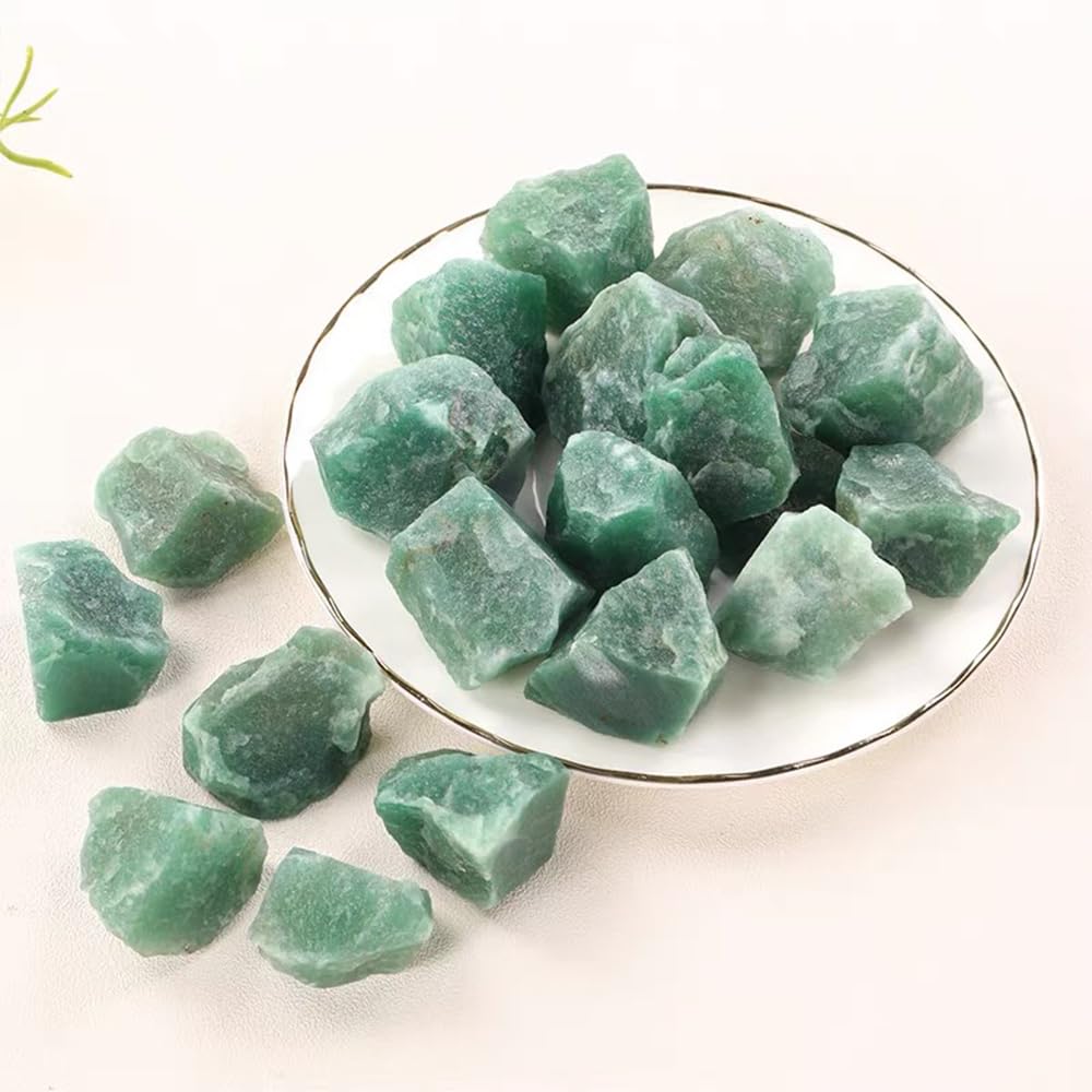 2PCS Natural Raw Stone Healing Crystals Bulk Healing Gemstones for Reiki Tumbling Fountain Rocks Meditation Garden Home Decor (Green Aventurine)