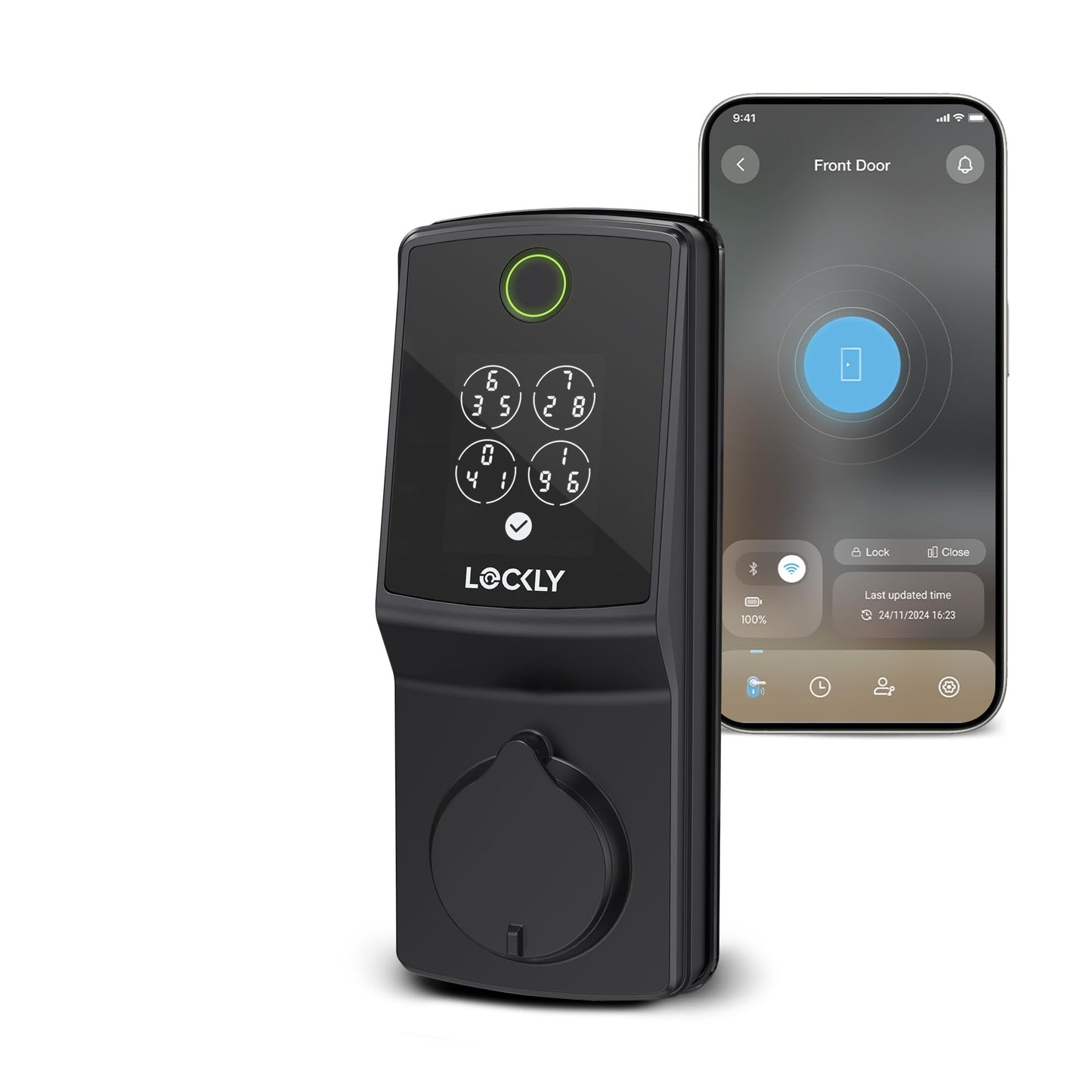 Lockly Secure Pro (Latest Version), Smart Lock with Built-in Wi-Fi, New-Gen Fingerprint Door Lock, Keyless Entry Deadbolt, PIN Genie Keypad, Auto Lock, App Remote Control, Easy Installation
