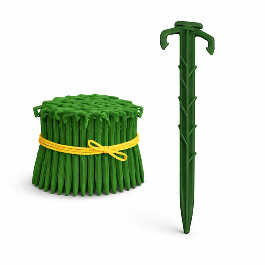 Heavy Duty Garden Stakes - Stronger Holding Power vs Metal Landscape Stakes - Made in USA - Biodegradable Over Time (No More Rusting Metal) (75, 6" EcoDuty Stakes)