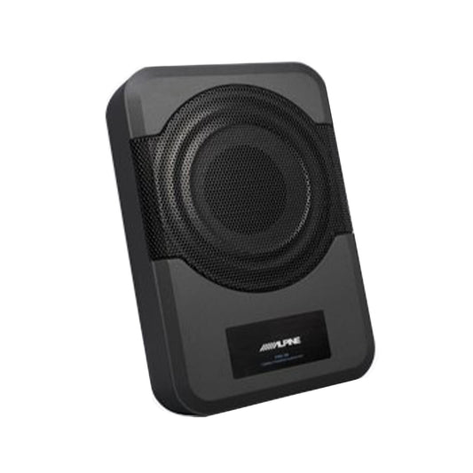 Alpine 8" Amplified Subwoofer (PWE-S8) 120W Compact Powered 8" Car Subwoofer for Under or Behind The Seat