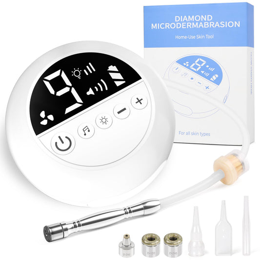 Diamond Micro-dermabrasion Machine, 2 in 1 Dermabrasion Facial Machine for Exfoliation & Blackhead Removal, Home Use Facial Skin Care Device