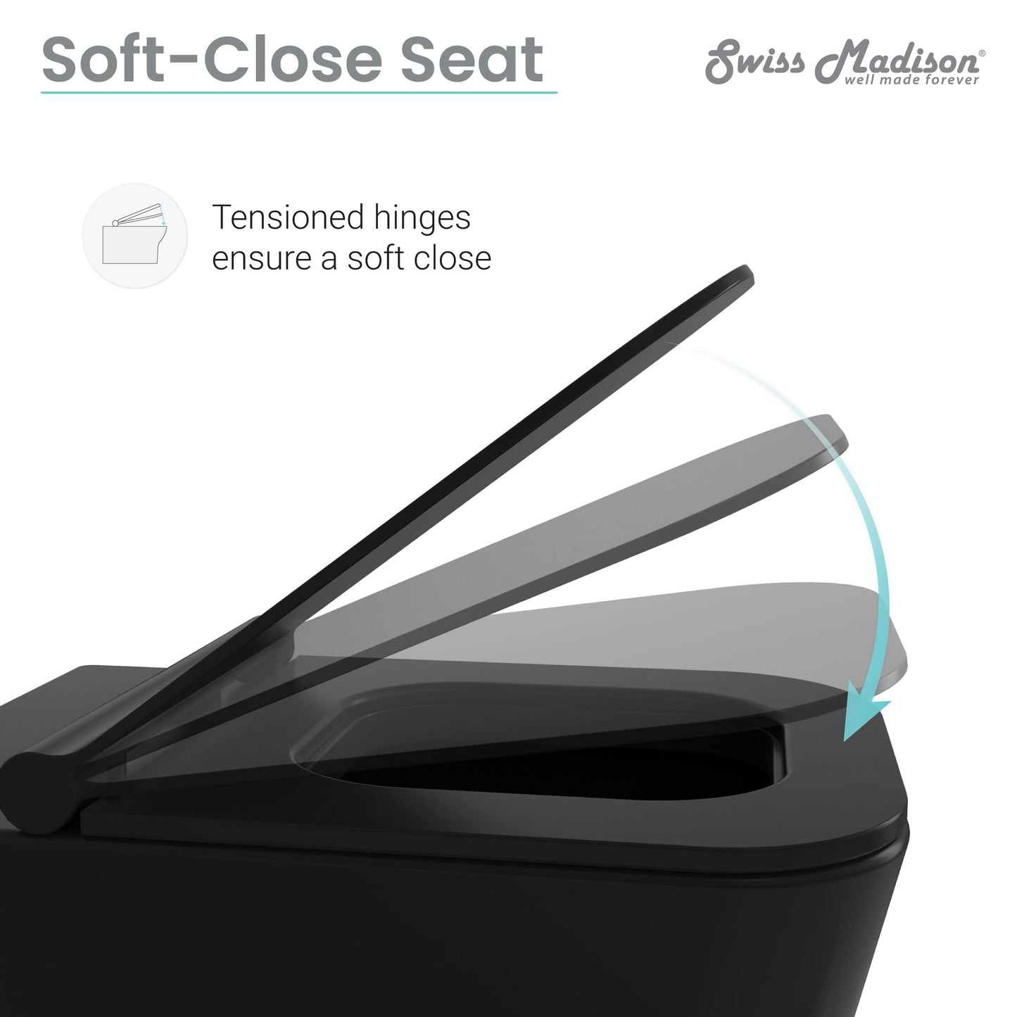 Swiss Madison Well Made Forever SM-WT442MB, Concorde Wall Hung Toilet Bowl, Matte Black