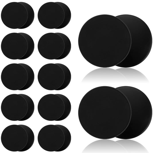 Afcabakila 24PCS Core Sliders for Working Out Abdominal Exercise Discs Dual Sided Workout Disc Fitness Sliders Exercise Gear for Gym Floors Training Abdominal Core Strength Black