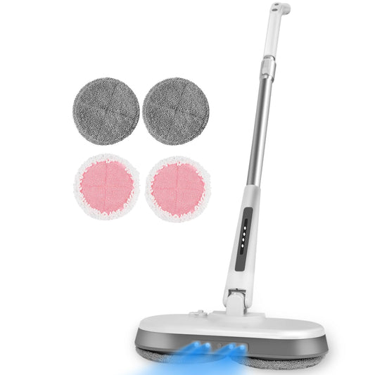 Cordless Electric Mop, Electric Spin Mop with LED Headlight and Water Spray,60 Mins Spin Power Scrubber Mops for Floor Cleaning,2000mAh Battery,350ml Water Tank,Standing Storage,Light Weight