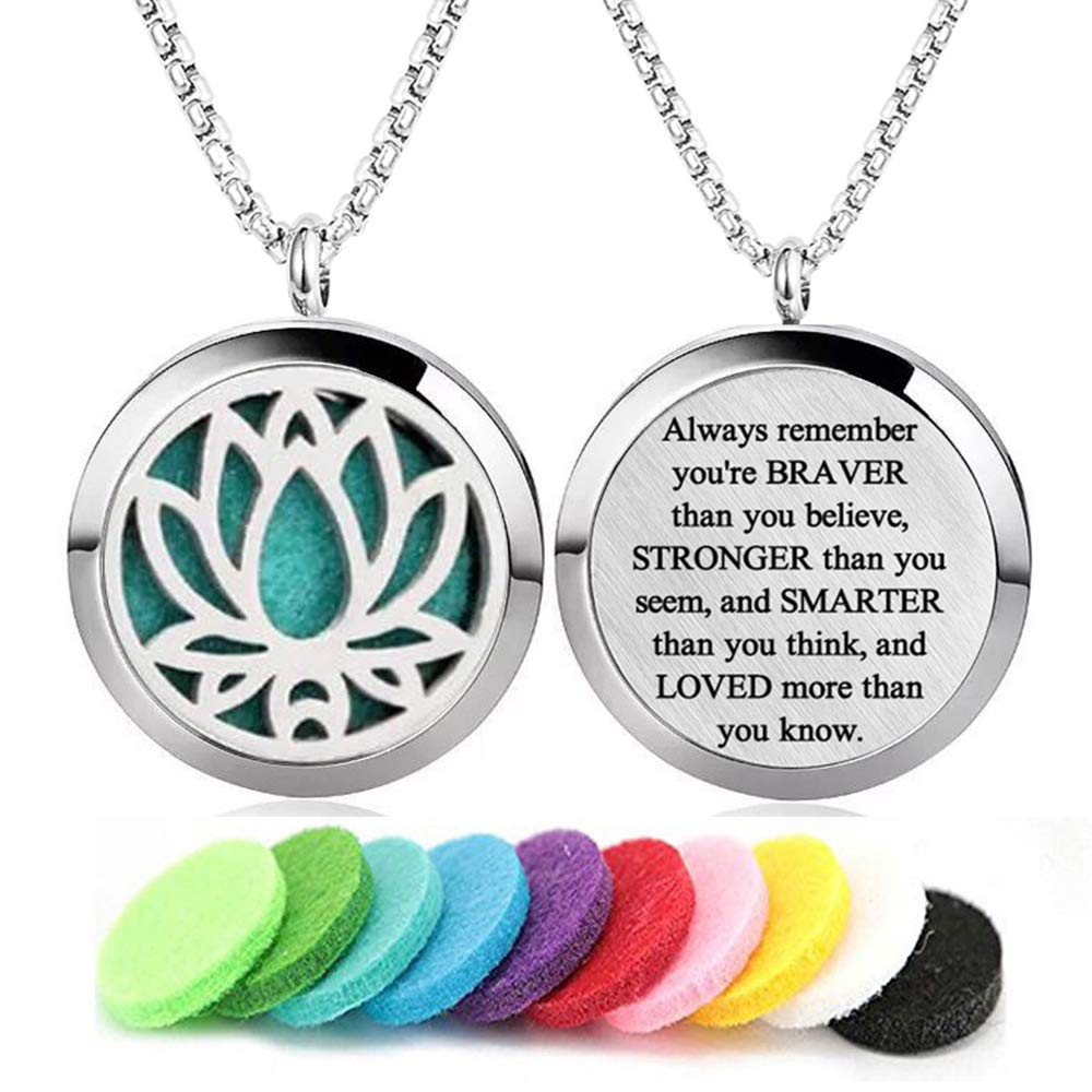 Diffuser Necklace Stainless Steel Lotus of Life