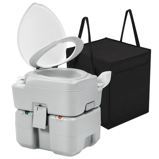 YITAMOTOR 5.3 Gal Portable Toilet for Adults, Camping Porta Potty with Diagonal Elongated Bowl, Hand Sprayer, Carry Bag, Level Indicator, Leak-Proof RV Travel Porta Potty for Outdoors Indoors Hospital