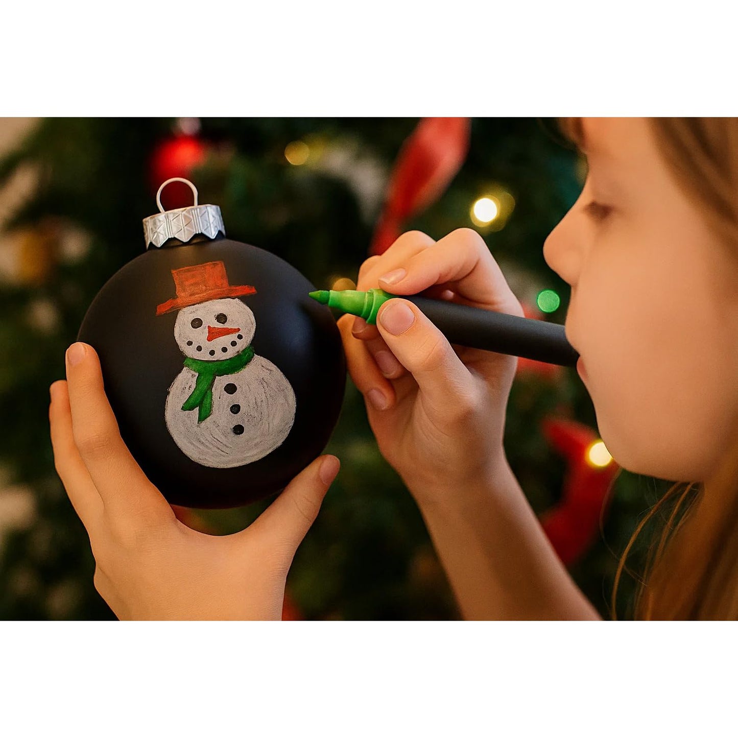 SLEETLY 12pc Matte Black Christmas Ball Ornaments – Plastic DIY Paintable Blank Plain Ornaments, Personalize Holiday Crafts for Kids & Adults - Decorate with Paint, Glitter, Stickers & Markers, 3.15"