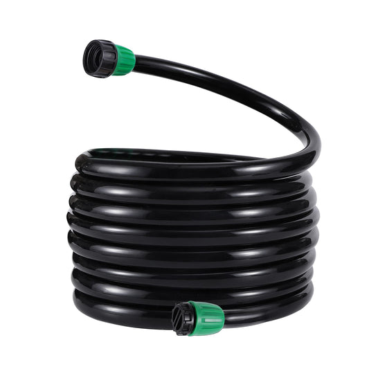 33 FT 1/2 Inch Drip Irrigation Tubing Main Line Hose Tube 1/2''PVC Garden Irrigation Tubing (OD:16mm,ID:12mm) with Drip Connector (Ends Plug,Hose Adapter) for Garden Drip Irrigation System
