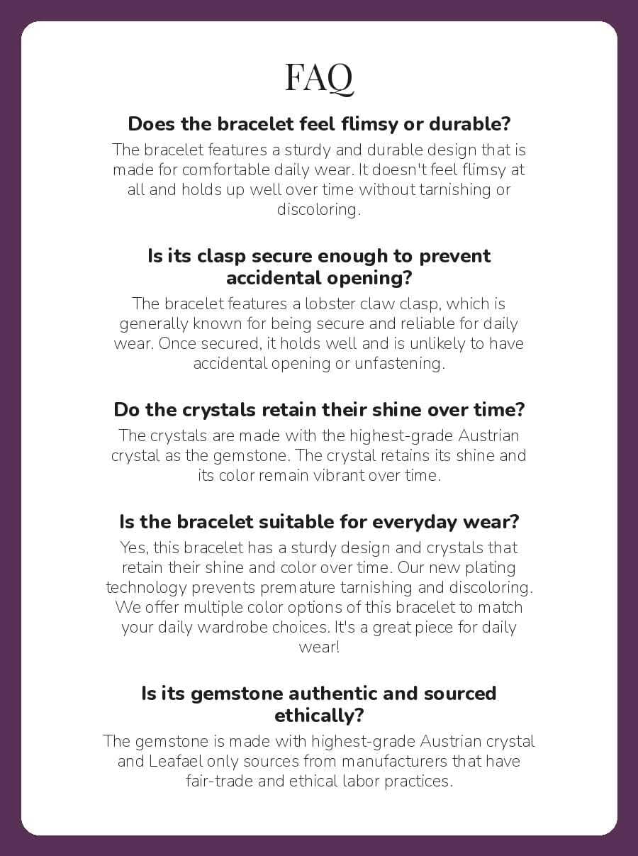 Leafael Infinity Love Heart Gift Bracelet for Women, February Birthstone Crystal, Tanzanite Purple, Silver Tone, 7-inch Chain and 2-inch Extender