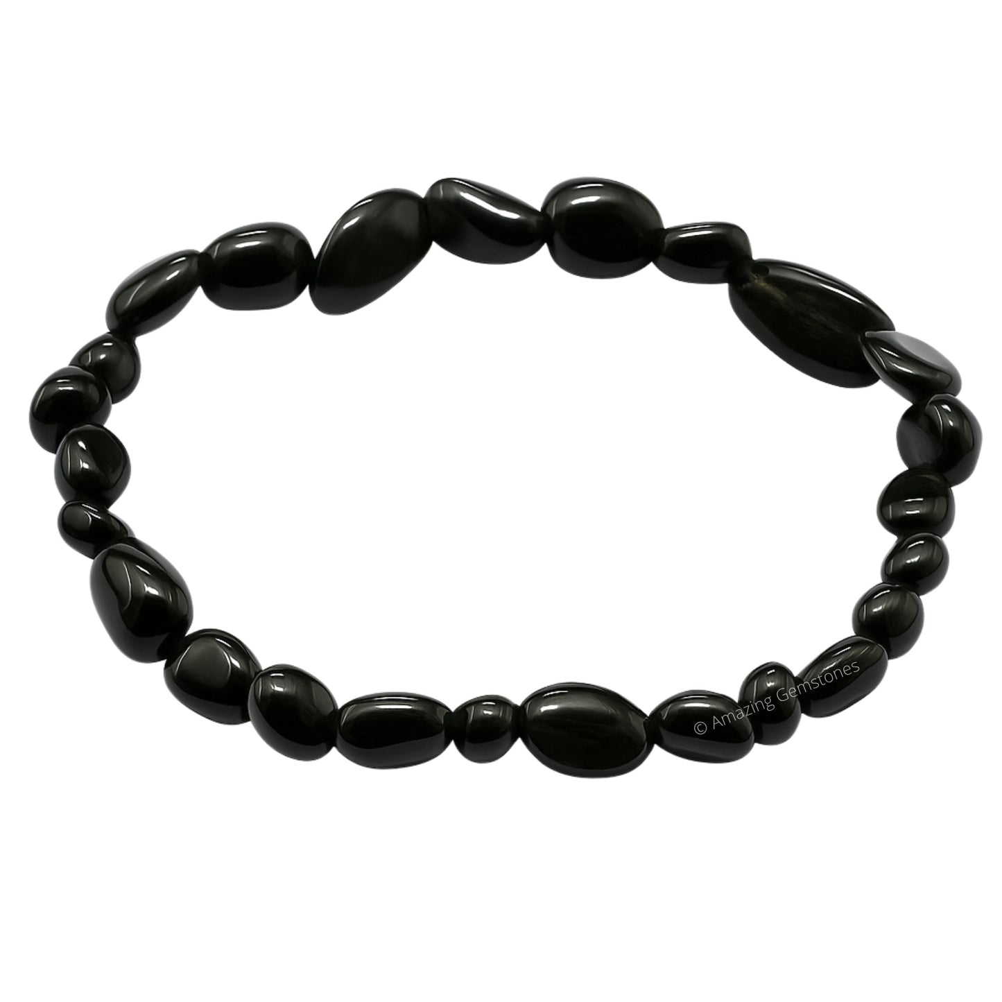 Amazing Gemstone Black Obsidian Bracelet for Women Men's Gifts - Chakra Protection Mens Bracelet - Black Obsidian Crystal Tumbled Stone Bracelet Gemstone Beaded Pulseras Para Hombres Mujer Christmas