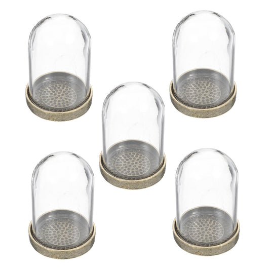 SEWOART 5sets Glass Terrarium Container Landscape Kit Dome and Base for Home Decor and Plant Display