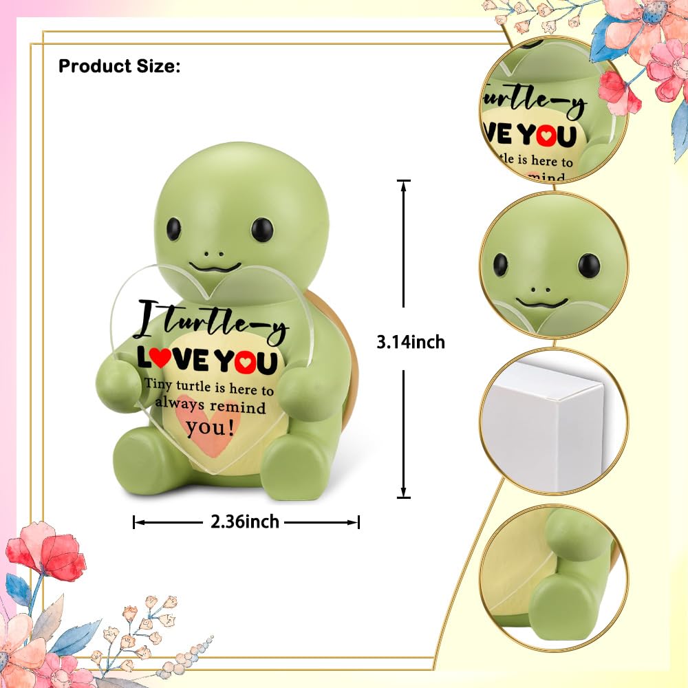 FOUGSTA Inspirational Office Decor, Cute Turtle Heart Gift for Kid, Teen, Positive Desk Decor Gifts for Women, Men, Cute Heart Turtle Decor for Home Office, XXS5