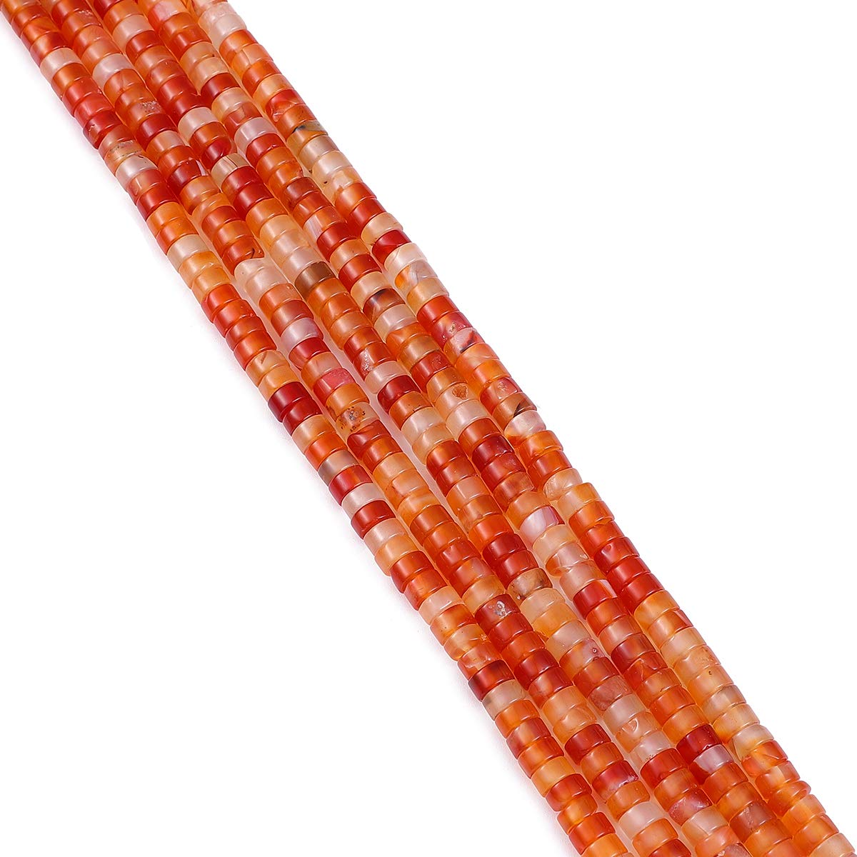 BEADIA Natural Red Agate Spacer Beads Caps Loose Semi Gemstone for Beading Jewelry Making 6mmx3mm 38cm