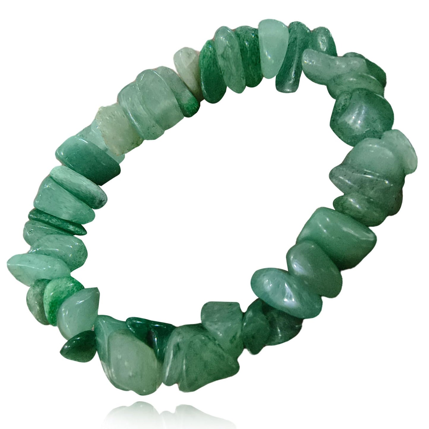 VDKIDKT Natural Raw Gemstone Bracelets, Natural Crystal Chip Bead Bracelet, Healing Stone Beaded Bracelets for Women Men Girls Gifts (Emerald)