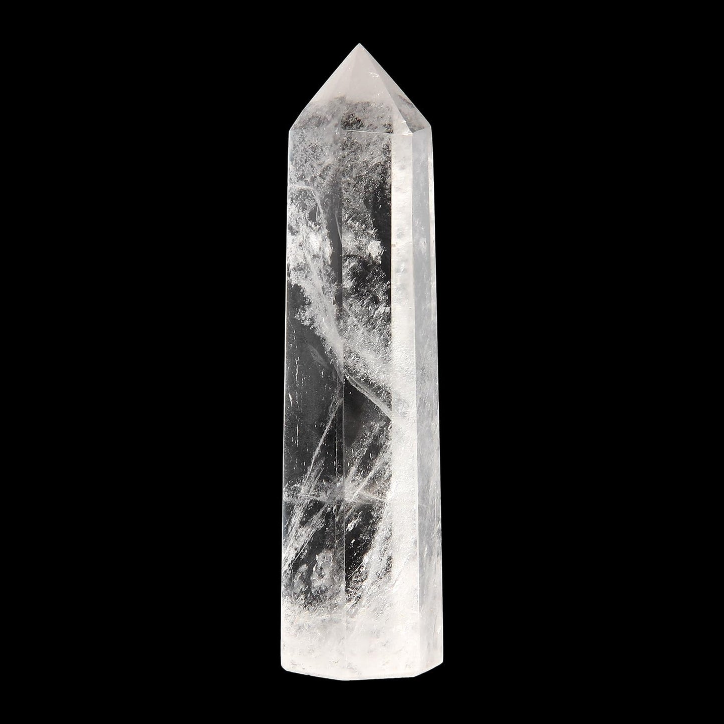 Orientrea Clear Quartz Crystal Wand-1 Pc 3.5"-3.9" Natural Clear Quartz Crystal Wands, Healing Crystal and Stones, Natural Stone Tower, Gift Box Packaging