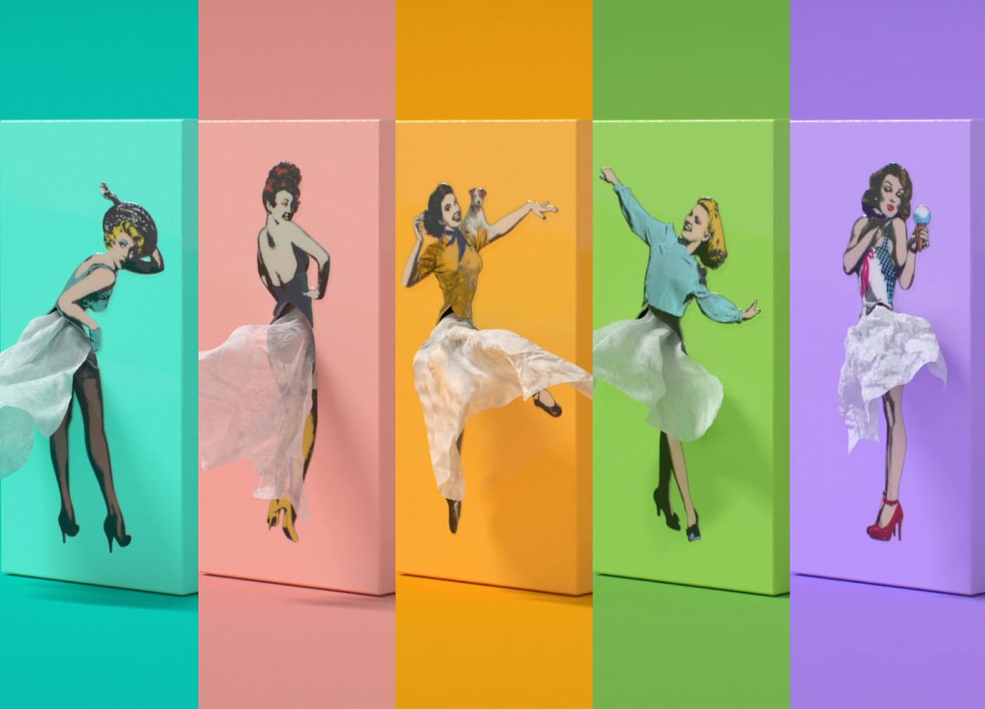 Flying Skirt® Tissue Box - The Original Award-Winning Lady Skirt Design, Resin Pop Art, Weighted Metal Base, Made in Korea, Premium Gifts & Novelty Home Decor by Spextrum (Sweet)