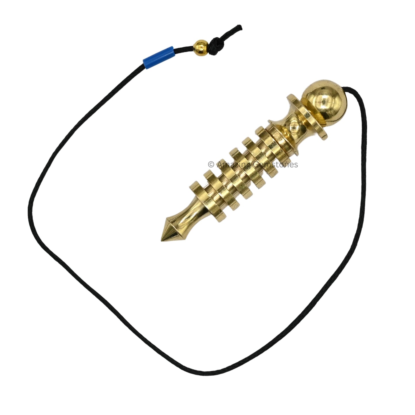 Amazing Gemstone Healing Metal Pendulums for Divination, Gold 6 Ring ISIS Steel Copper Pendulum High Energy Pendulo de Bronce Pendulos de Mesa MP31