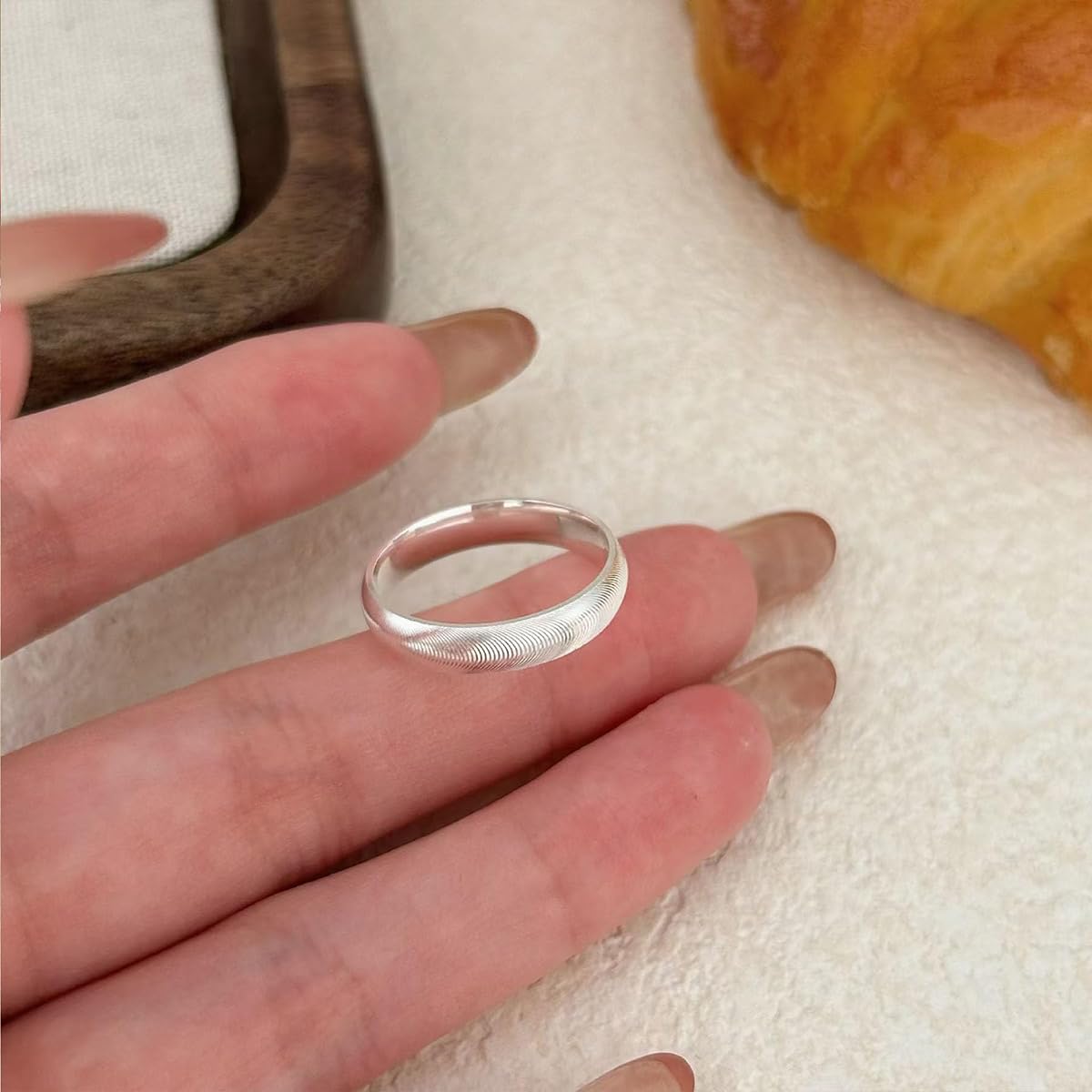 LUDKCCIR Lymphatic Magtherapy Cats Eye Ring for Women, Dainty Lymph Detox Drainage Titanium Ion Therapy Rings Finger Jewelry Gift for Men Silver 8