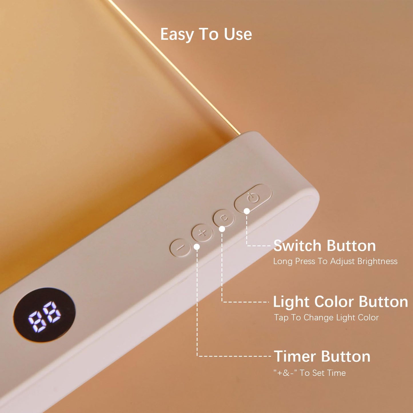 Choudao Tech LED Book Light and Night Light 2 in 1, 3 Color Temperatures & Stepless Dimming, USB Rechargeable Reading Light with Timer for Night Reading (Pink)