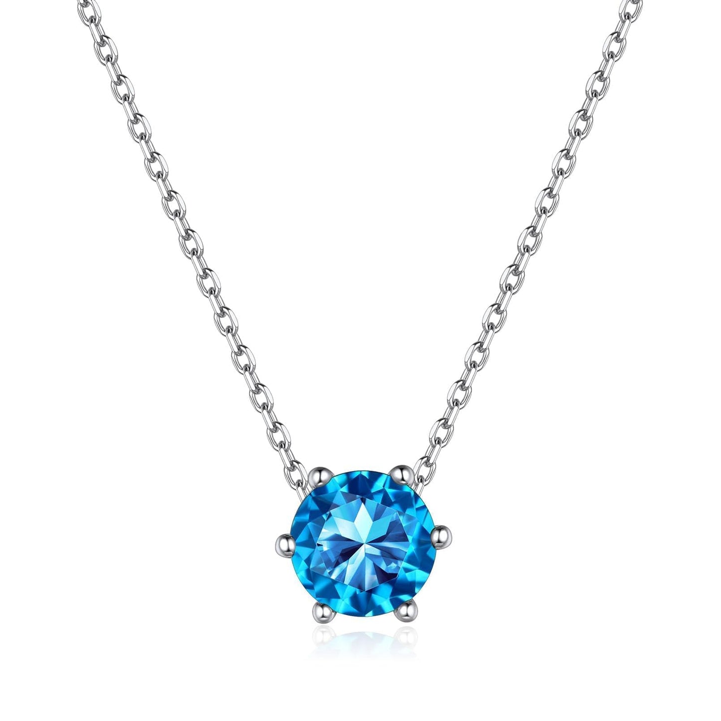 ChicSilver December Birthstone Necklace 925 Sterling Silver tanzanite necklace for women Dainty Tiny blue necklaces for women