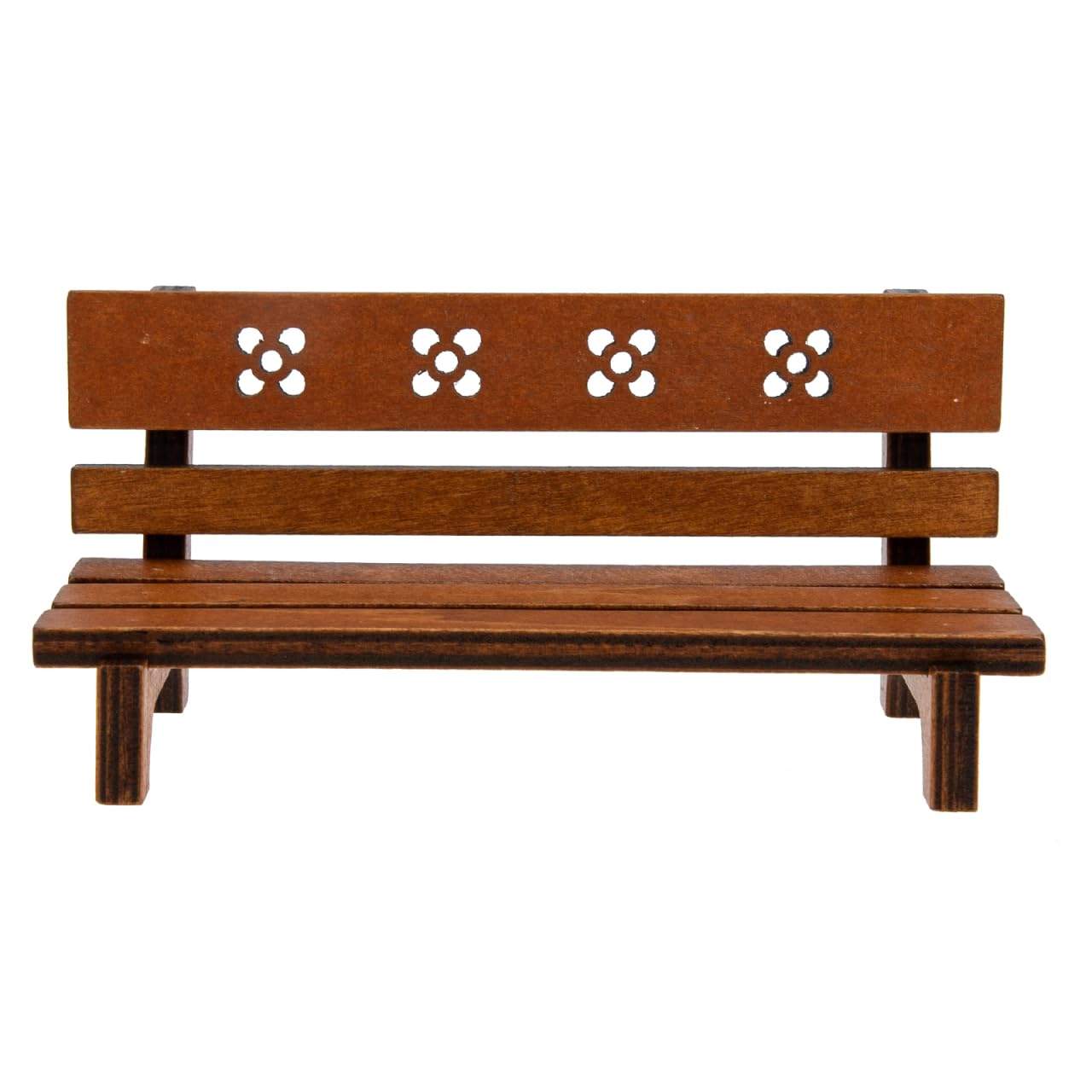 Hemoton Miniature Garden Bench 4.72 Inch Rustic Wooden Dollhouse Outdoor Furniture Micro Landscape Decor for Mini House Accessories
