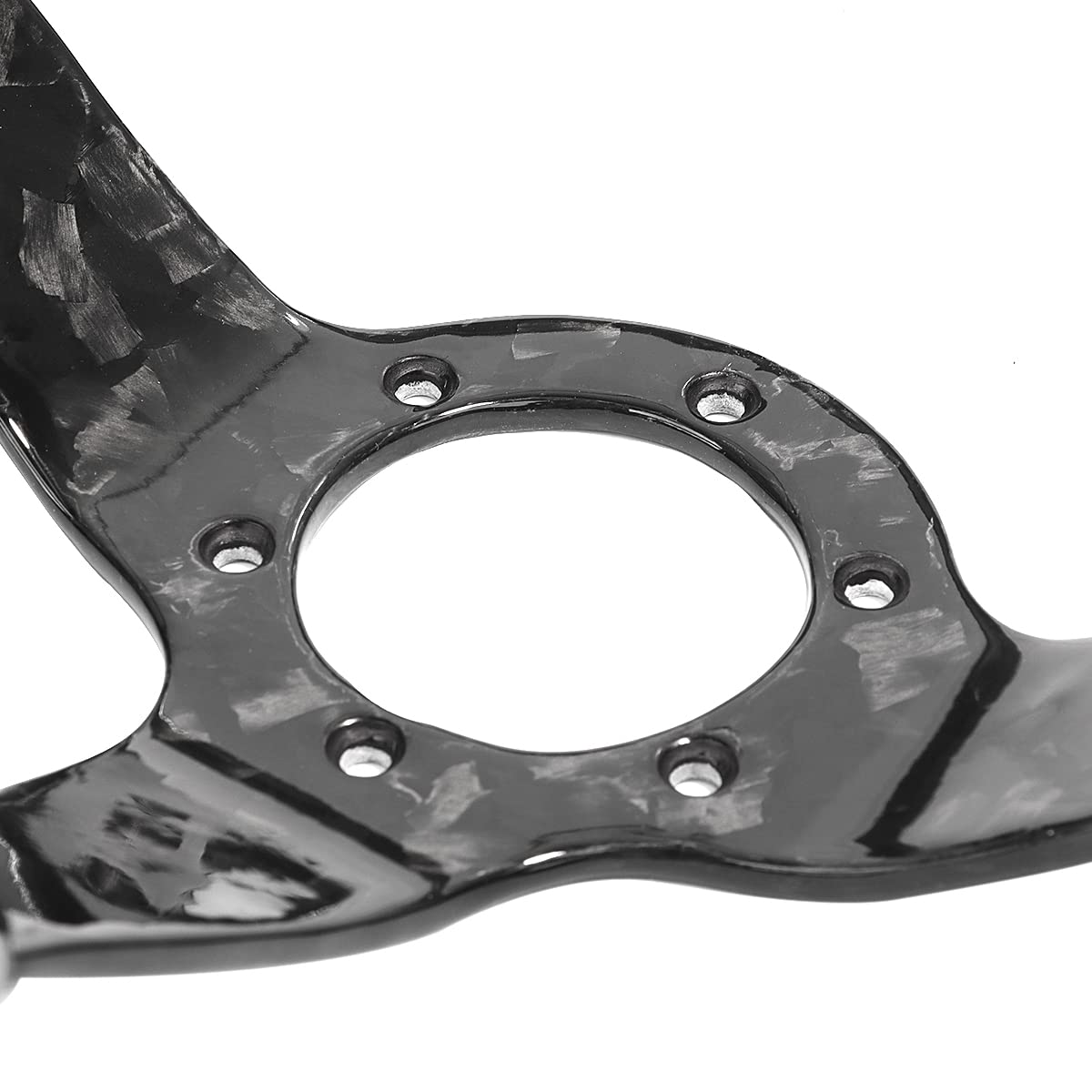 HIWOWSPORT Forged Carbon Fiber Racing Steering Wheel 14'' inch 350mm Diameter 6 Bolts