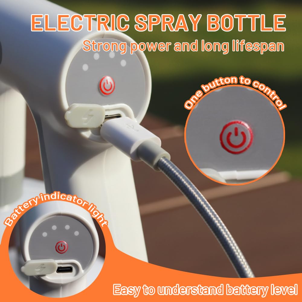 Electric Plant Mister Sprayer, Large Capacity Rechargeable for Indoor & Garden, Battery Powered with Adjustable Nozzle & Fine Mist Spray