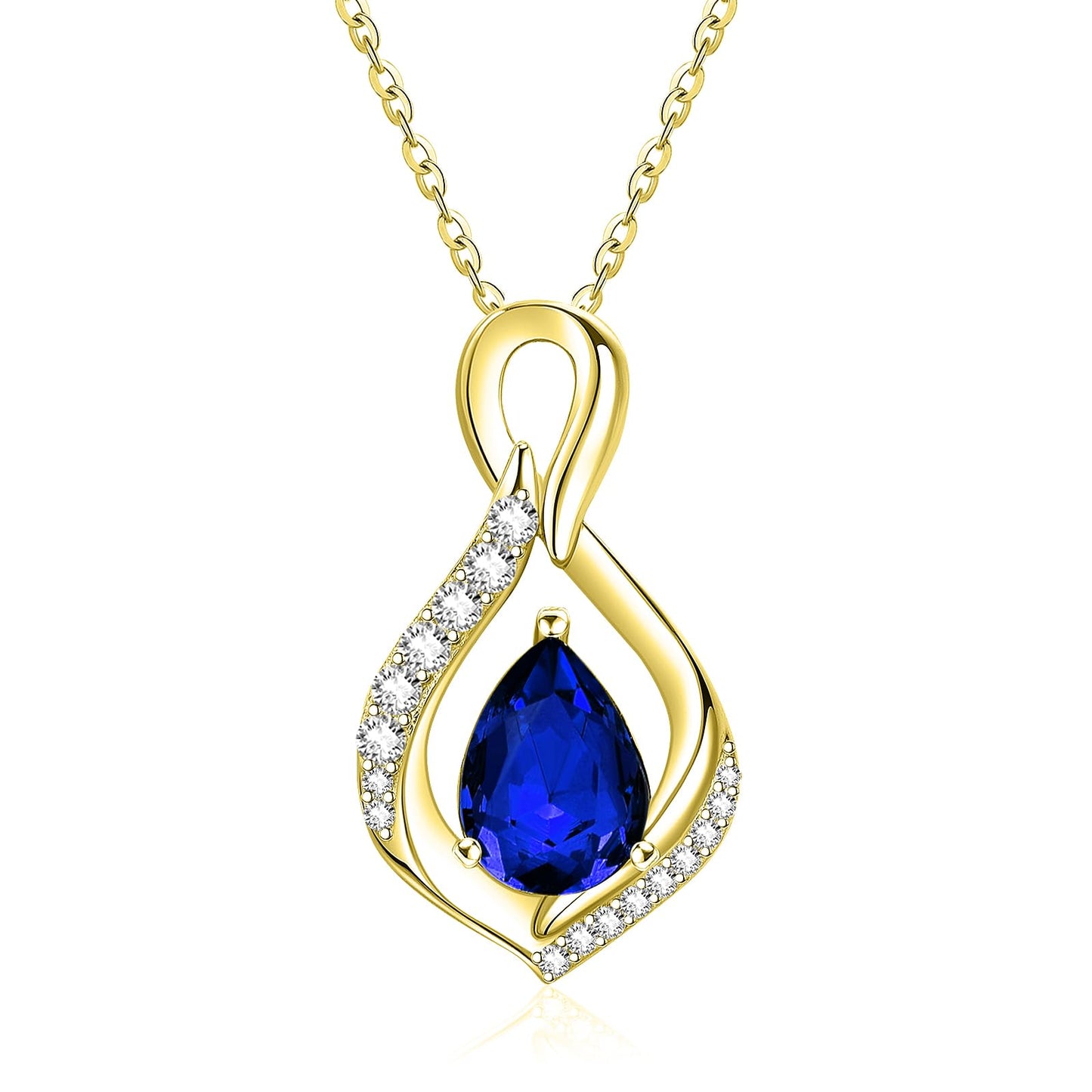 JIYVY32 Sapphire Infinity Necklace for Women September Birthstone Necklaces 14k Gold Plating Anniversary Birthday Gifts for Wife Her Mom Girlfriend Birthstone Jewelry Gifts for Women