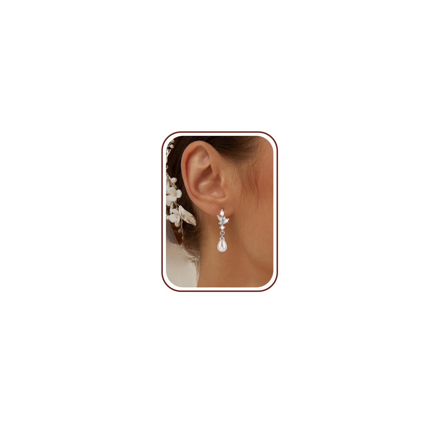 Pearl Earrings for Women, 14k Gold Plated Trendy Diamond Pearl Drop Earrings Hypoallergenic Dainty Bridal Gifts Wedding jewelry for Women