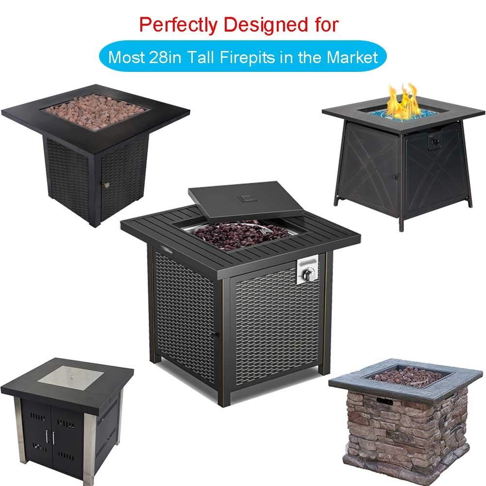 Saking Fire Pit Cover, 28 inch Firepit Covers Square Gas Fireplace Fire Pit Table Cover for Propane Fire Pit- 28 X 28 inch